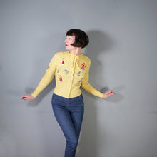 Load image into Gallery viewer, HANDKNITTED TYROLEAN / BAVARIAN YELLOW CARDIGAN - S-M