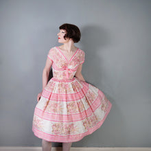 Load image into Gallery viewer, LATE 50s PINK HORROCKSES FASHIONS FLORAL FULL SKIRTED DRESS - XS-S