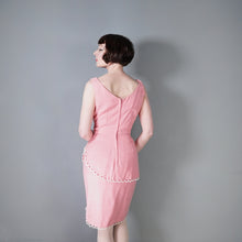 Load image into Gallery viewer, 50s 60s CLARALURA BALLET PINK TIERED WIGGLE DRESS WITH SCALLOP TRIMS - S