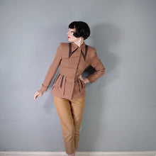 Load image into Gallery viewer, 40s ELITE HAND TAILORED BROWN COLOURBLOCK FITTED JACKET - XS-S
