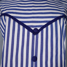 Load image into Gallery viewer, 60s BLUE WHITE STRIPED COTTON NAUTICAL MOD DRESS - S