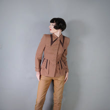 Load image into Gallery viewer, 40s ELITE HAND TAILORED BROWN COLOURBLOCK FITTED JACKET - XS-S