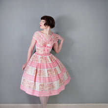 Load image into Gallery viewer, LATE 50s PINK HORROCKSES FASHIONS FLORAL FULL SKIRTED DRESS - XS-S