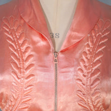 Load image into Gallery viewer, 40s BLUSH PINK SATIN ZIP FRONT LONG LOUNGEWEAR ROBE DRESS - S