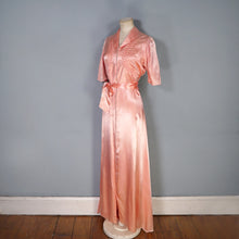 Load image into Gallery viewer, 40s BLUSH PINK SATIN ZIP FRONT LONG LOUNGEWEAR ROBE DRESS - S