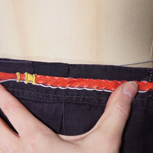 Load image into Gallery viewer, 50s BLACK NOVELTY DOG AND HAT BORDER PRINT FULL COTTON SKIRT - 26"