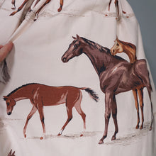 Load image into Gallery viewer, 60s JOHN TRAVERS BIG HORSE PRINT THICK COTTON FULL SKIRT - 27-28&quot;