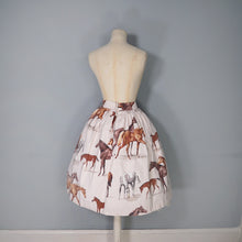 Load image into Gallery viewer, 60s JOHN TRAVERS BIG HORSE PRINT THICK COTTON FULL SKIRT - 27-28&quot;