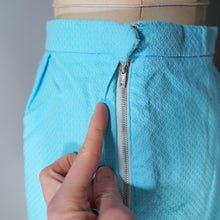 Load image into Gallery viewer, 50s 60s MINT PASTEL BLUE HIGH WAISTED SHORT SHORTS - 27.5"