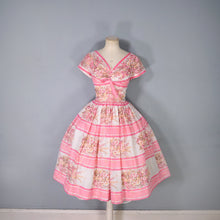 Load image into Gallery viewer, LATE 50s PINK HORROCKSES FASHIONS FLORAL FULL SKIRTED DRESS - XS-S