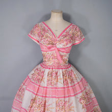 Load image into Gallery viewer, LATE 50s PINK HORROCKSES FASHIONS FLORAL FULL SKIRTED DRESS - XS-S