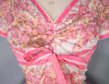 Load image into Gallery viewer, LATE 50s PINK HORROCKSES FASHIONS FLORAL FULL SKIRTED DRESS - XS-S
