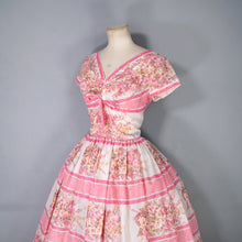 Load image into Gallery viewer, LATE 50s PINK HORROCKSES FASHIONS FLORAL FULL SKIRTED DRESS - XS-S
