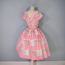 Load image into Gallery viewer, LATE 50s PINK HORROCKSES FASHIONS FLORAL FULL SKIRTED DRESS - XS-S