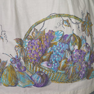 50s FRUIT BASKET NOVELTY HARVEST PRINT FULL COTTON SWING SKIRT - 29"