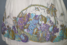 Load image into Gallery viewer, 50s FRUIT BASKET NOVELTY HARVEST PRINT FULL COTTON SWING SKIRT - 29&quot;