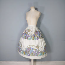 Load image into Gallery viewer, 50s FRUIT BASKET NOVELTY HARVEST PRINT FULL COTTON SWING SKIRT - 29&quot;