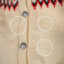 Load image into Gallery viewer, HANDKNITTED 50s / 60s SCANDINAVIAN / NORWEGIAN FAIRISLE CROPPED WOOL CARDIGAN - S