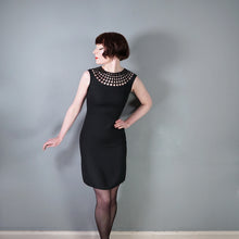 Load image into Gallery viewer, 60s NEUSTETERS BLACK WIGGLE CAGE NECK DRESS - XS