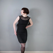Load image into Gallery viewer, 60s NEUSTETERS BLACK WIGGLE CAGE NECK DRESS - XS