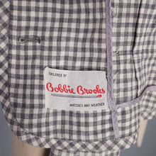 Load image into Gallery viewer, 50s BOBBIE BROOKS LIGHTWEIGHT CREAM AND GREY CHECK FITTED SUMMER JACKET - XS-S