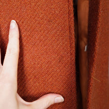 Load image into Gallery viewer, 70s St MICHAEL MOHAIR AND WOOL RUST COLOURED WRAP COAT WITH SHEEPSKIN COLLAR - S