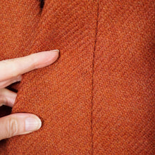 Load image into Gallery viewer, 70s St MICHAEL MOHAIR AND WOOL RUST COLOURED WRAP COAT WITH SHEEPSKIN COLLAR - S