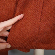 Load image into Gallery viewer, 70s St MICHAEL MOHAIR AND WOOL RUST COLOURED WRAP COAT WITH SHEEPSKIN COLLAR - S