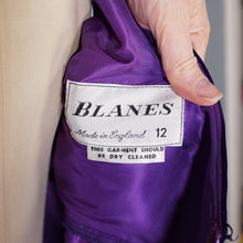 Load image into Gallery viewer, 60s BLANES PURPLE VELVET EMPIRE MINI MOD DRESS WITH RHINESTONES - XS