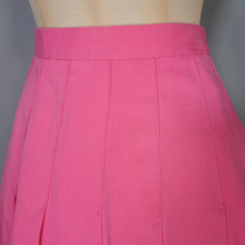 Load image into Gallery viewer, 60s CANDY PINK PLEATED MINI BUTTON THROUGH SKIRT - 26&quot;