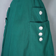 Load image into Gallery viewer, 40s GREEN TEXTURED COTTON SHIRT DRESS WITH POCKETS AND BUTTONS - S