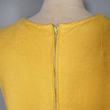 Load image into Gallery viewer, 60s EMBROIDERED YELLOW POPPY AND WHEAT GREEN WOVEN DRESS - XS