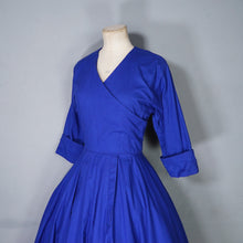 Load image into Gallery viewer, 80s DROOPY AND BROWNS / ANGELA HOLMES BLUE DRESS WITH FULL CIRCLE SWEEP - S