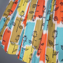 Load image into Gallery viewer, 50s 60s BLANES ADORABLE MULTI COLOURED STEMMED ROSE SUN DRESS - S