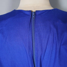 Load image into Gallery viewer, 80s DROOPY AND BROWNS / ANGELA HOLMES BLUE DRESS WITH FULL CIRCLE SWEEP - S