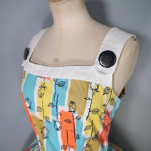 Load image into Gallery viewer, 50s 60s BLANES ADORABLE MULTI COLOURED STEMMED ROSE SUN DRESS - S