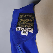 Load image into Gallery viewer, 80s DROOPY AND BROWNS / ANGELA HOLMES BLUE DRESS WITH FULL CIRCLE SWEEP - S