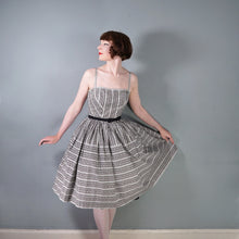 Load image into Gallery viewer, 50s HORROCKSES FASHIONS BLACK AND WHITE SUN DRESS AND BOLERO - S