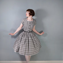 Load image into Gallery viewer, 50s HORROCKSES FASHIONS BLACK AND WHITE SUN DRESS AND BOLERO - S