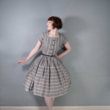 Load image into Gallery viewer, 50s HORROCKSES FASHIONS BLACK AND WHITE SUN DRESS AND BOLERO - S
