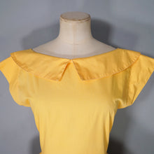 Load image into Gallery viewer, 80s does 50s BRIGHT YELLOW FULL SKIRTED BACK BUTTON SUN DRESS - XS-S