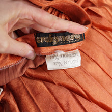 Load image into Gallery viewer, 70s CRAIGMERE FULL CIRCLE PLEATED PUMPKIN ORANGE VELOUR SKIRT - 25&quot;