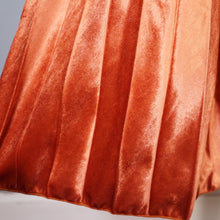 Load image into Gallery viewer, 70s CRAIGMERE FULL CIRCLE PLEATED PUMPKIN ORANGE VELOUR SKIRT - 25&quot;