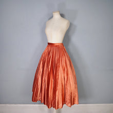 Load image into Gallery viewer, 70s CRAIGMERE FULL CIRCLE PLEATED PUMPKIN ORANGE VELOUR SKIRT - 25&quot;
