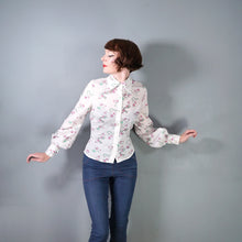 Load image into Gallery viewer, 60s 70s PUPPY DOG NOVELTY PRINT BISHOP SLEEVE COTTON SHIRT - S-M