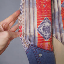 Load image into Gallery viewer, 70s 80s PATCHWORK PRINT WESTERN COWBOY SHIRT - XS-S