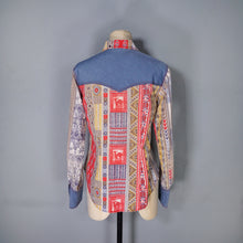 Load image into Gallery viewer, 70s 80s PATCHWORK PRINT WESTERN COWBOY SHIRT - XS-S