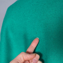 Load image into Gallery viewer, 80s VIBRANT JADE GREEN FULL SWEEP SHORT DOUBLE BREASTED WOOL CAPE - FREE SIZE