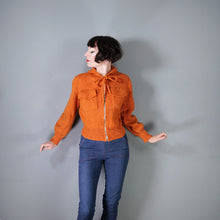 Load image into Gallery viewer, 40s style HANDKNITTED BRIGHT ORANGE WOOL CARDIGAN JACKET WITH HOOD - M-L