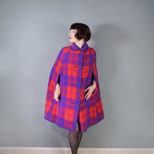 Load image into Gallery viewer, 70S BOLDEST PURPLE AND FLURO PINK REVERSIBLE CAPE - S-M